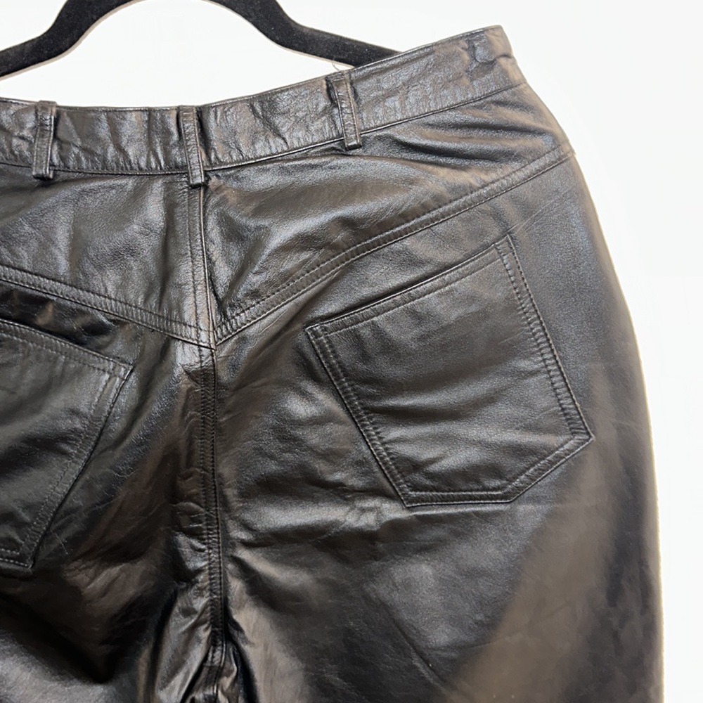 Genuine Leather High Rise Pants
